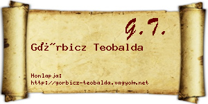 Görbicz Teobalda névjegykártya